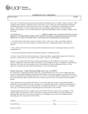 HR Employee Confidentiality Agreement Template