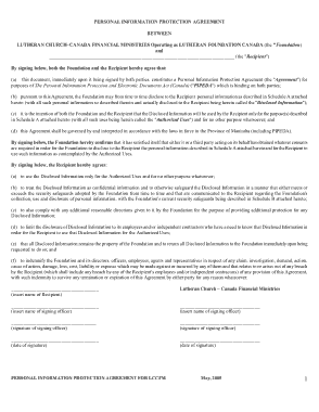 Personal Information Confidentiality Agreement Template