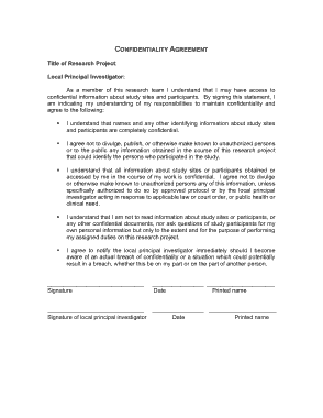 Project Confidentiality Agreement Template