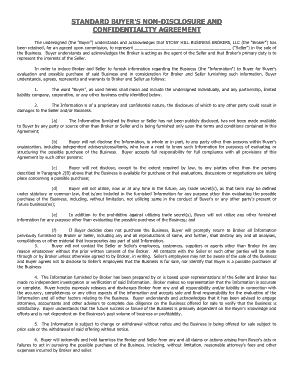 Standard Buyer Confidentiality Agreement Template