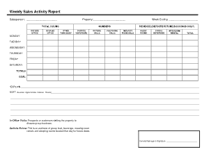 Sample Weekly Sales Activity Report Template