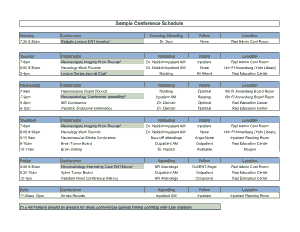 Sample Conference Schedule Template