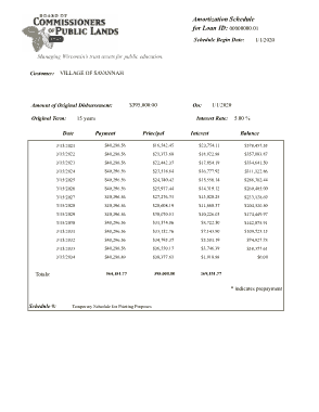 Amortization Schedule For Loan Template