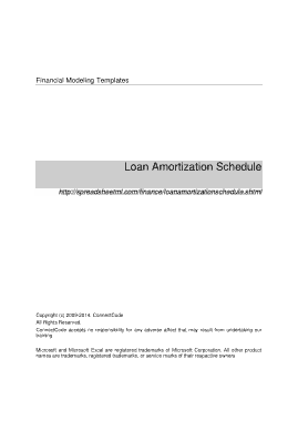 Financial Modeling Loan Amortization Schedule Template