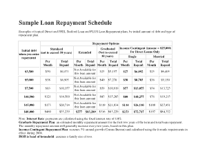 Sample Loan Repayment Schedule Template