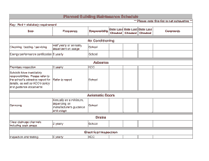 Office Building Planned Maintenance Schedule Template