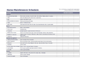 Free Download PDF Books, Simple Home Maintenance Schedule Sample Template
