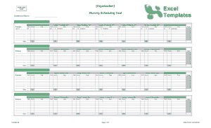 Editable Nurse Staffing Schedule Free In Excel Template