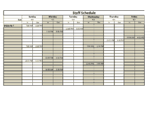 Staff Schedule Template