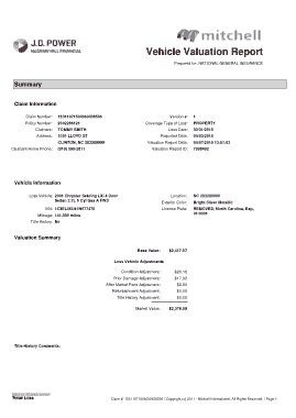 Vehicle Valuation Report Template
