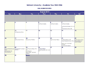 Student Academic Year Vacation Schedule Template