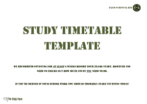 Blank Study Timetable Schedule Template