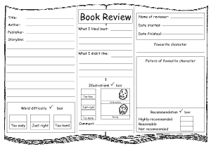 Book Report Example Free Template