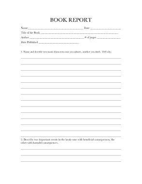 Free Download PDF Books, Book Report Forms Template