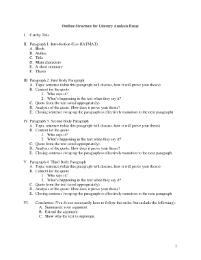 Book Report Outline Template