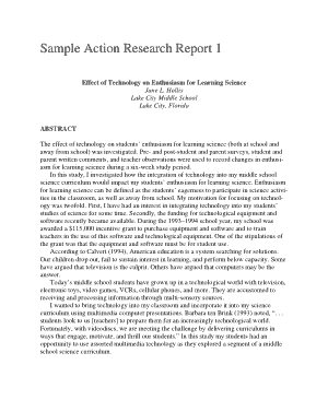 Action Research Report Template