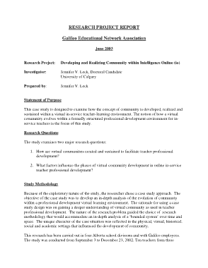 Research Project Report Sample Template