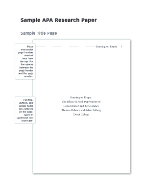 Sample APA Research Paper Template