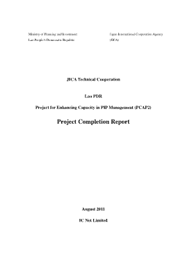 Capacity Enhancing Management Project Completion Report Template