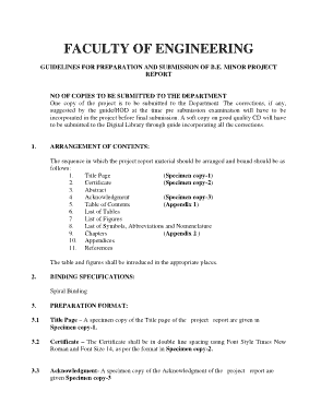 Faculty of Engineering Project Report Format Template