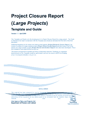 Large Projects Closure Report Template