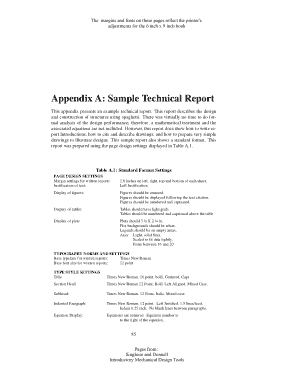 Sample Design and Construction Technial Report Template