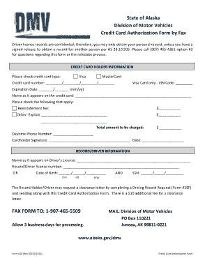 Credit Card Authorization Fax Form Template