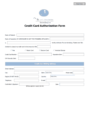 Credit Card Authorization Form Sample Template