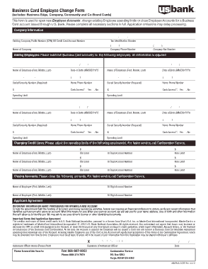 Employee Credit Card Form Template