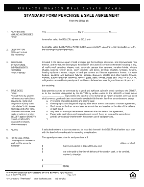 Standard Form Purchase and Sale Agreement Template