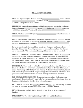 Real Estate Lease Agreement Template