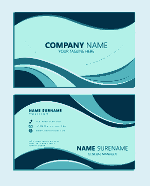 Abstract Curves Business Card Template Free Vector