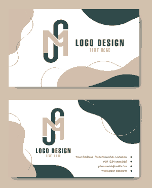 Abstract Curves Decor Business Card Template Free Vector