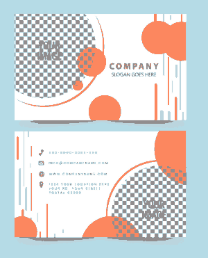 Checkered Circles Business Card Template Free Vector