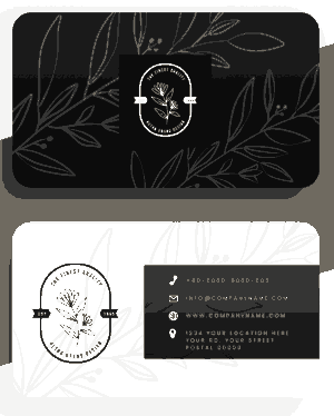 Contrast Nature Element Business Card Template Free Vector