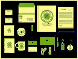 Corporate Logo in Green Design Template Free Vector