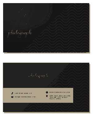 Dark Waves Fish Business Card Template Free Vector