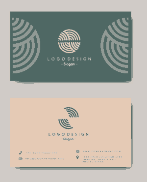 Flat Circle Curves Business Card Template Free Vector