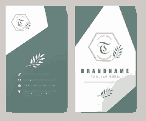 Free Download PDF Books, Flat Leaf Business Card Template Free Vector