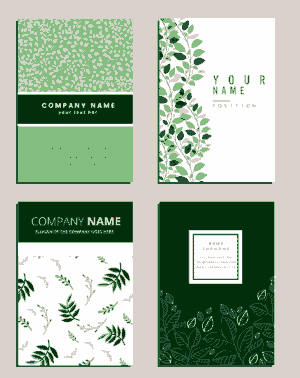 Free Download PDF Books, Green Leaves Business Card Template Free Vector
