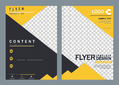 Business Flyer Elegant Colored Checkered Free Vector