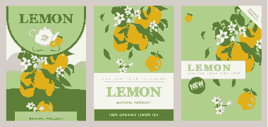 Lemon Products Flyer Colorful Elegance Free Vector