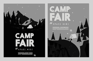 Camp Fair Flyer Mountain Night Dark Decor Free Vector
