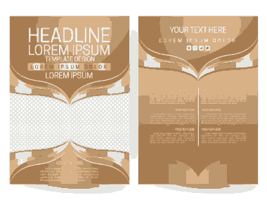 Flyer Design Vector On Brown Yellow Color Free Vector