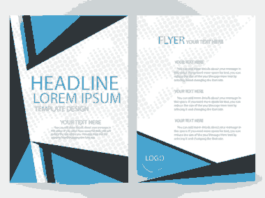 Flyer Design With Blue and White Color Free Vector