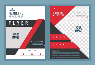 Flyer Red White Design Squares Decoration Free Vector