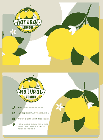 Business Card Lemon Theme Free Vector