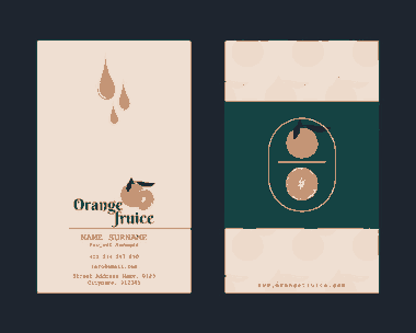Business Card Orange Juice Theme Elegant Free Vector