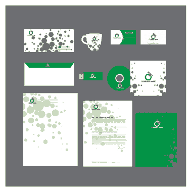 Business Identity Sets Green Design Free Vector