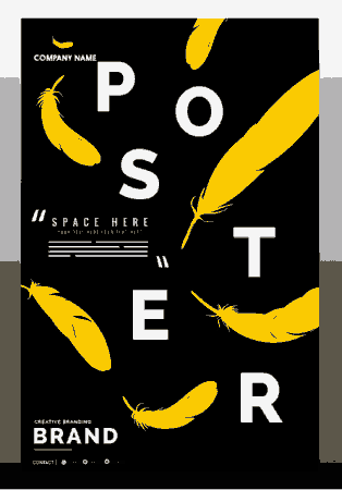 Business Poster Decor Yellow Black Design Free Vector